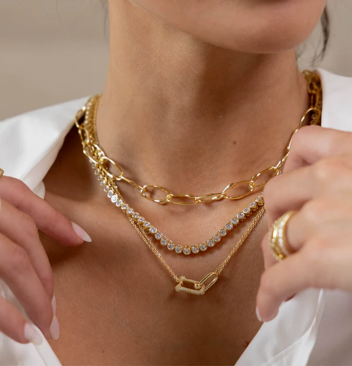Sahira U Link Pave Necklace