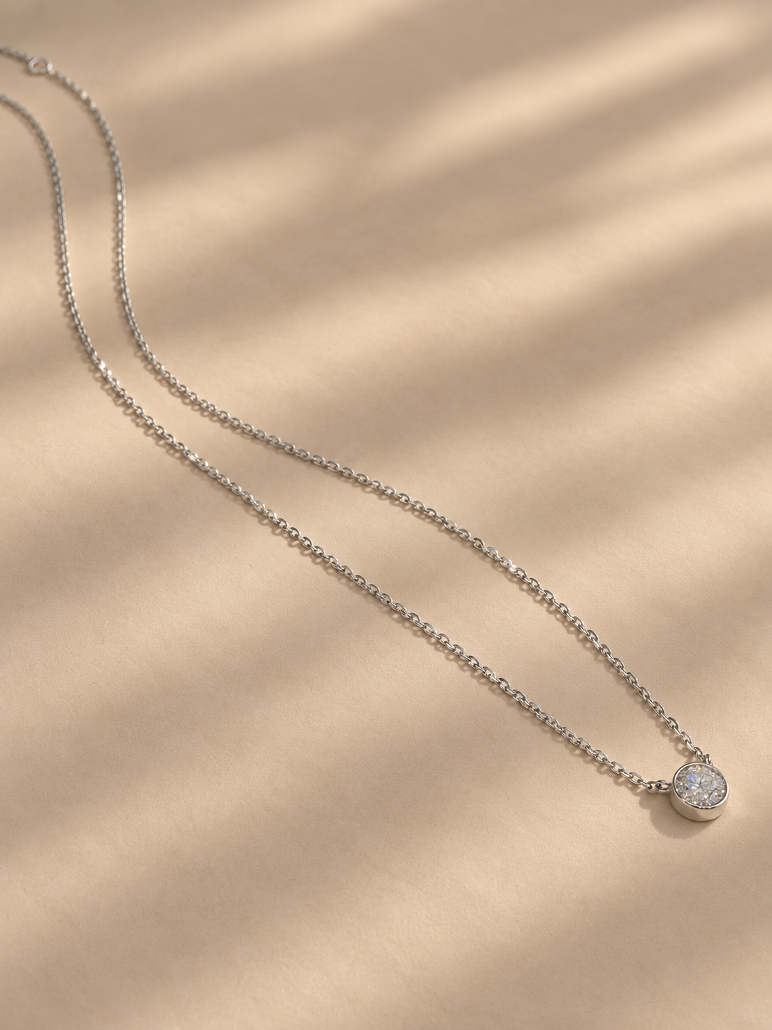 Gold .39ct Bezel Solitaire Diamond Necklace