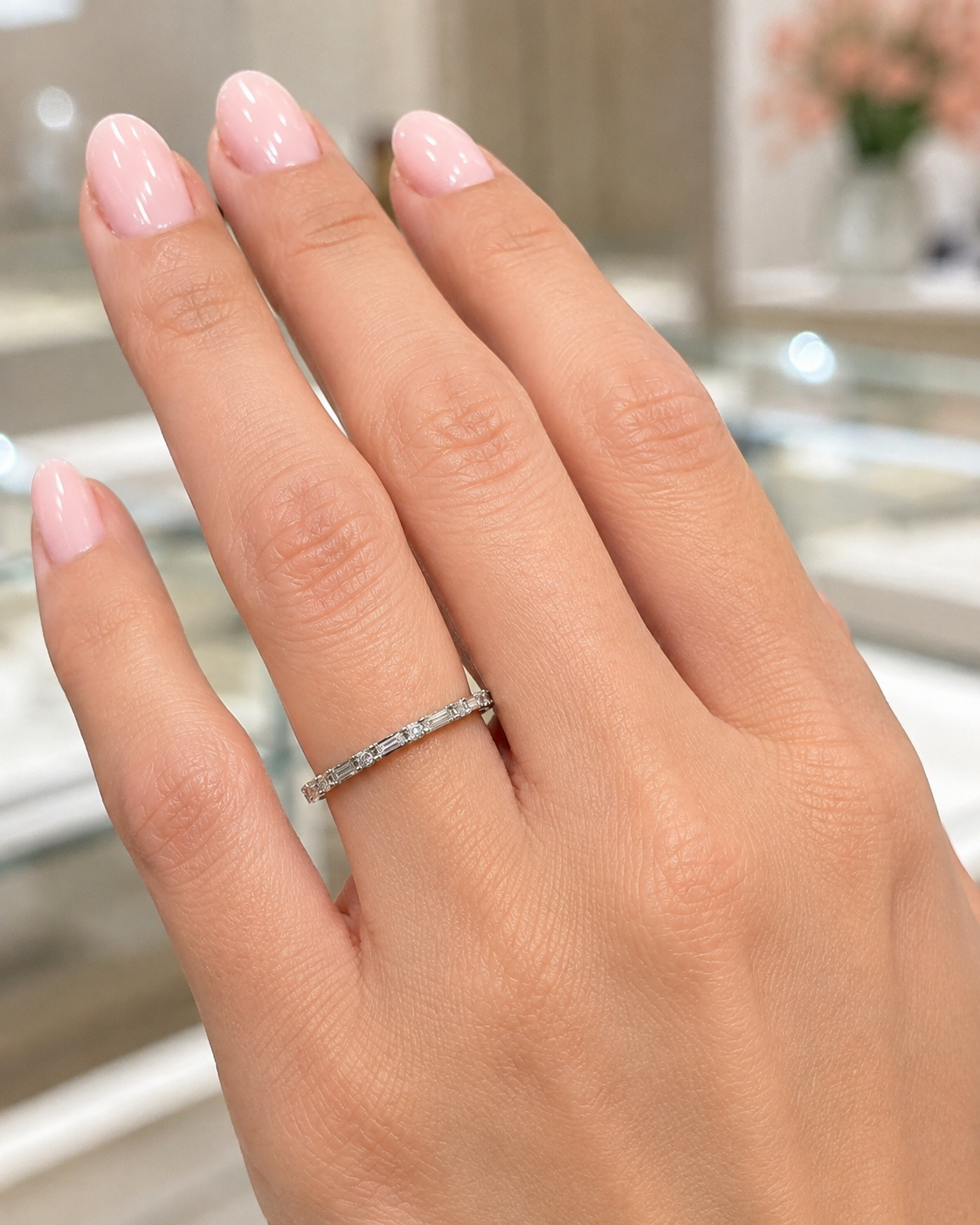 Gold Mixed Baguette Diamond Band Ring