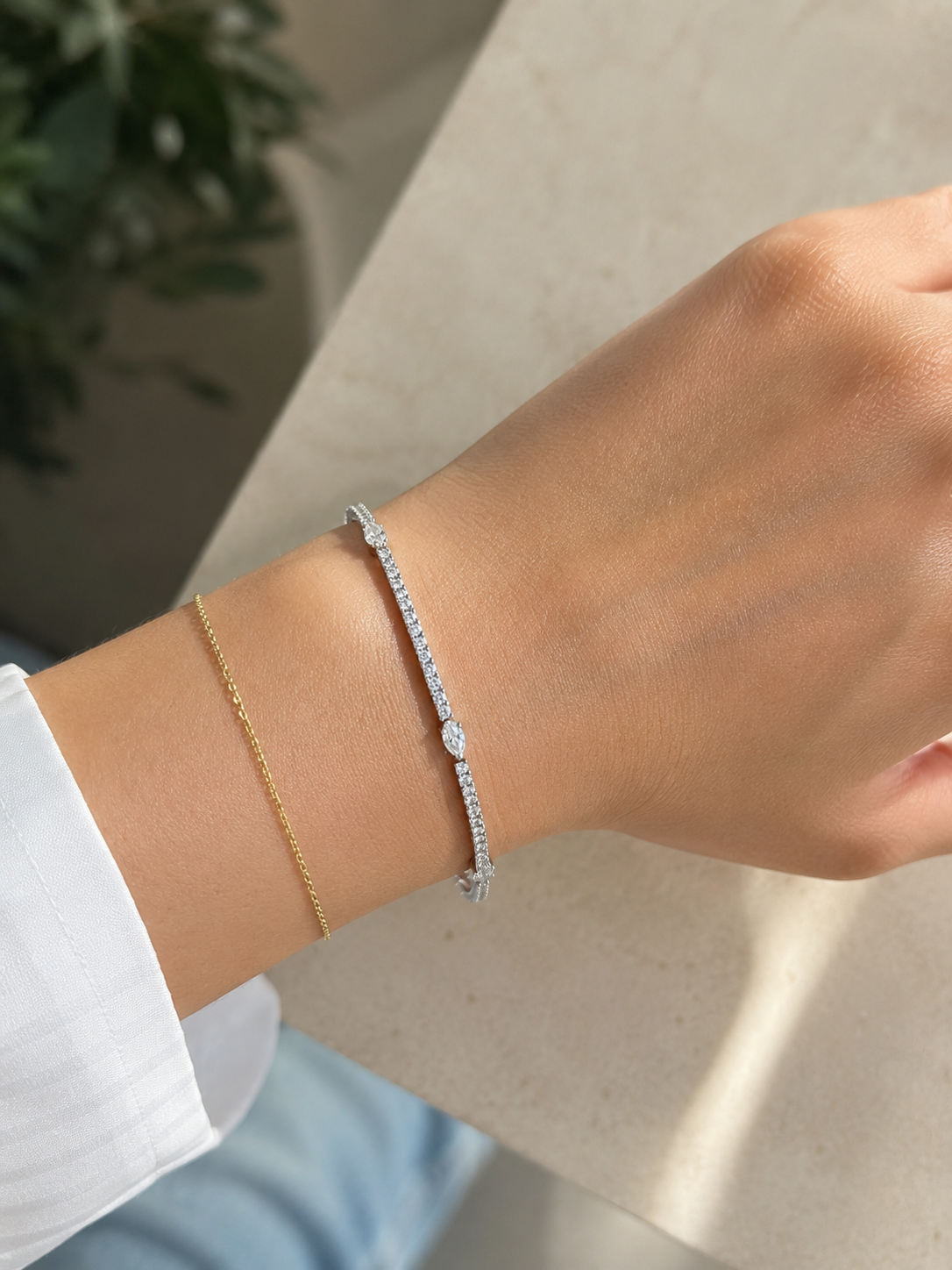 Gold Lab-Grown Elodie Tennis Bracelet