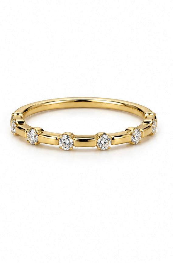 Gold 7 Diamond Band Ring