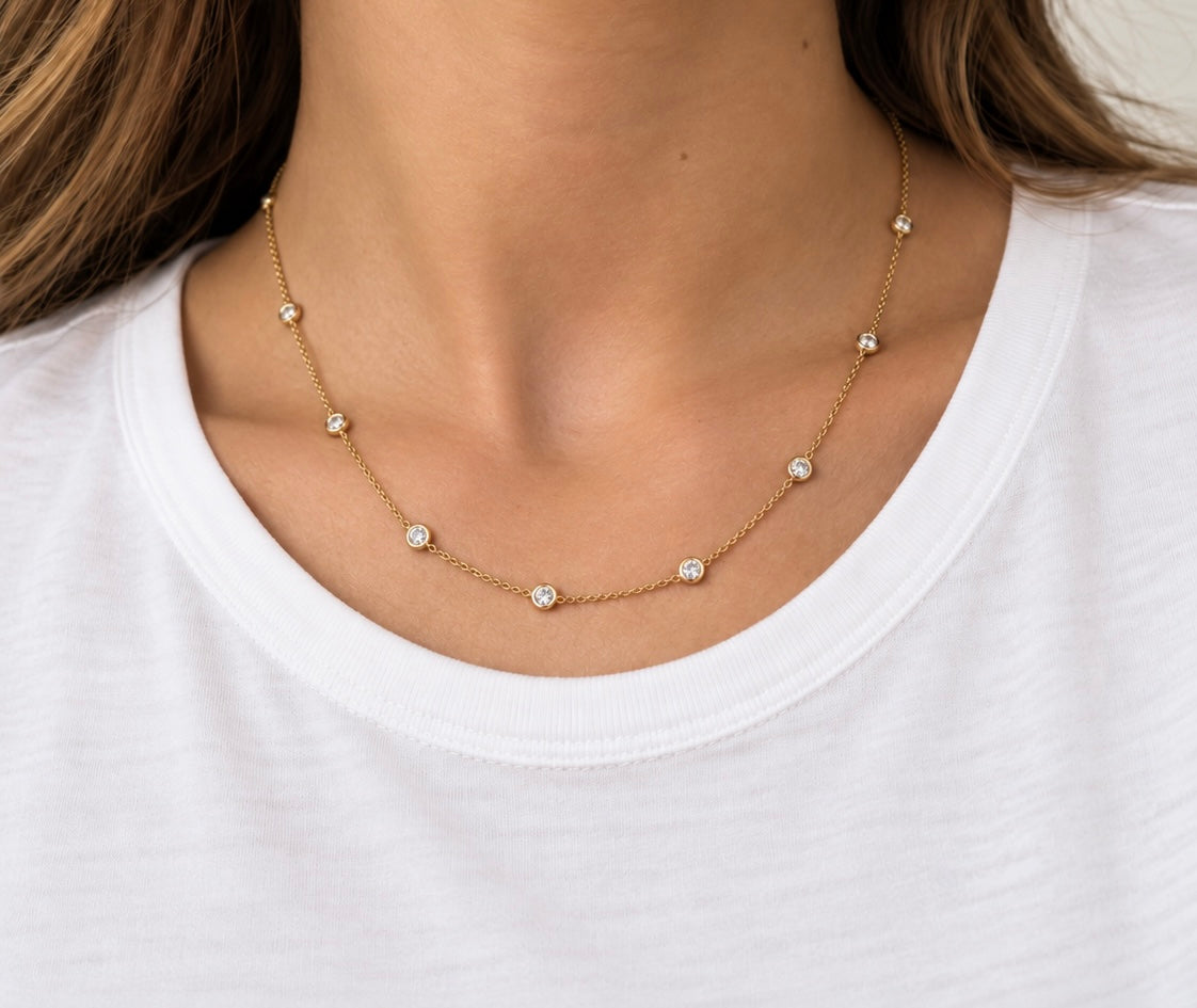 Gold Diamond By The Yard Necklace