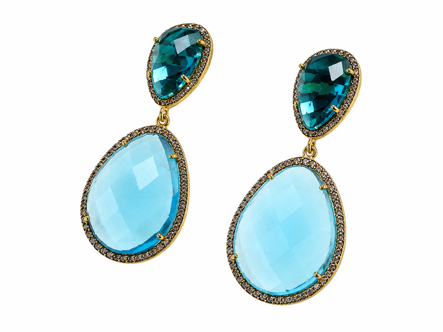 Susan Hanover Opal Blue Free Form Earrings