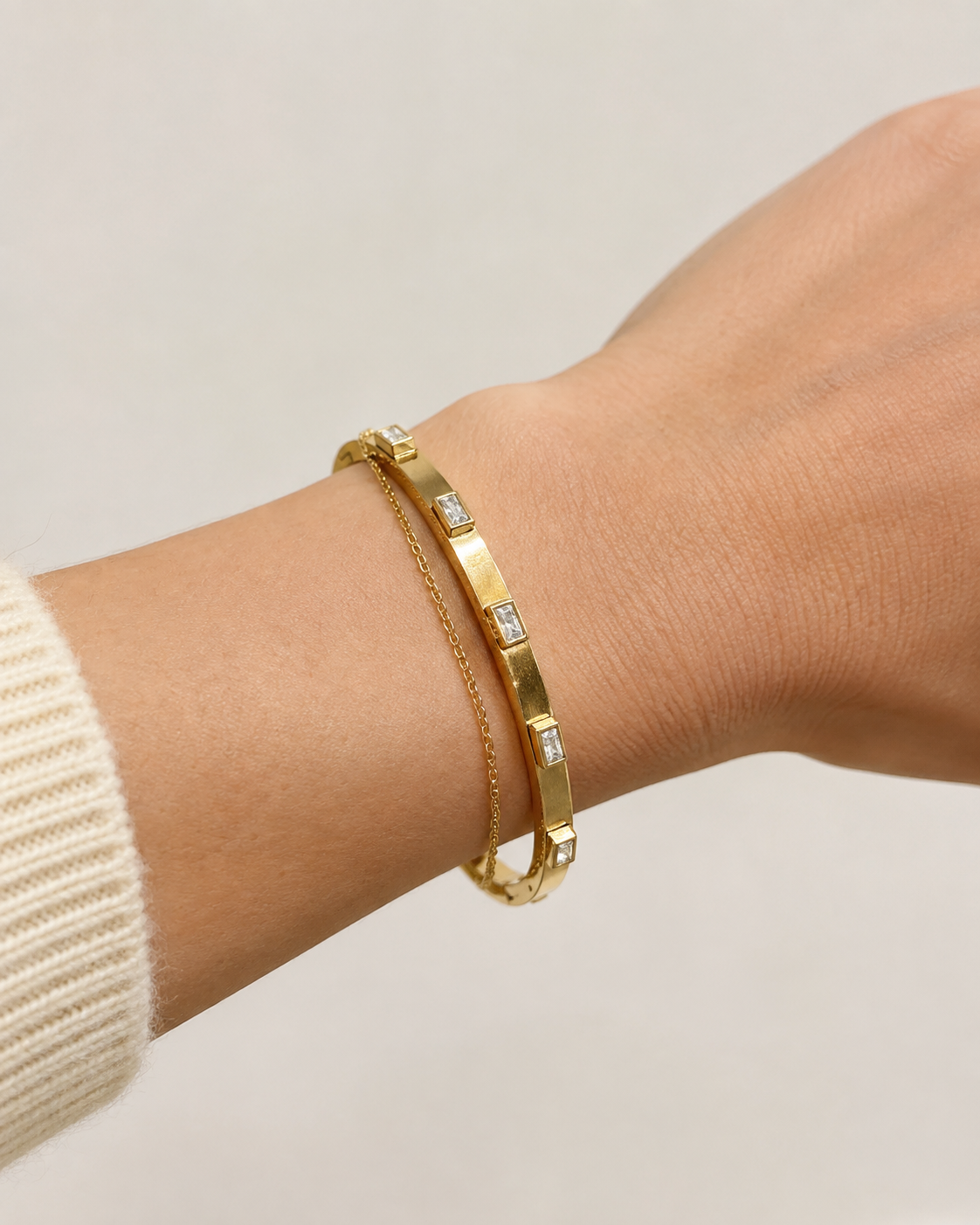Sahira Diamond Baguette Stackable Bracelet