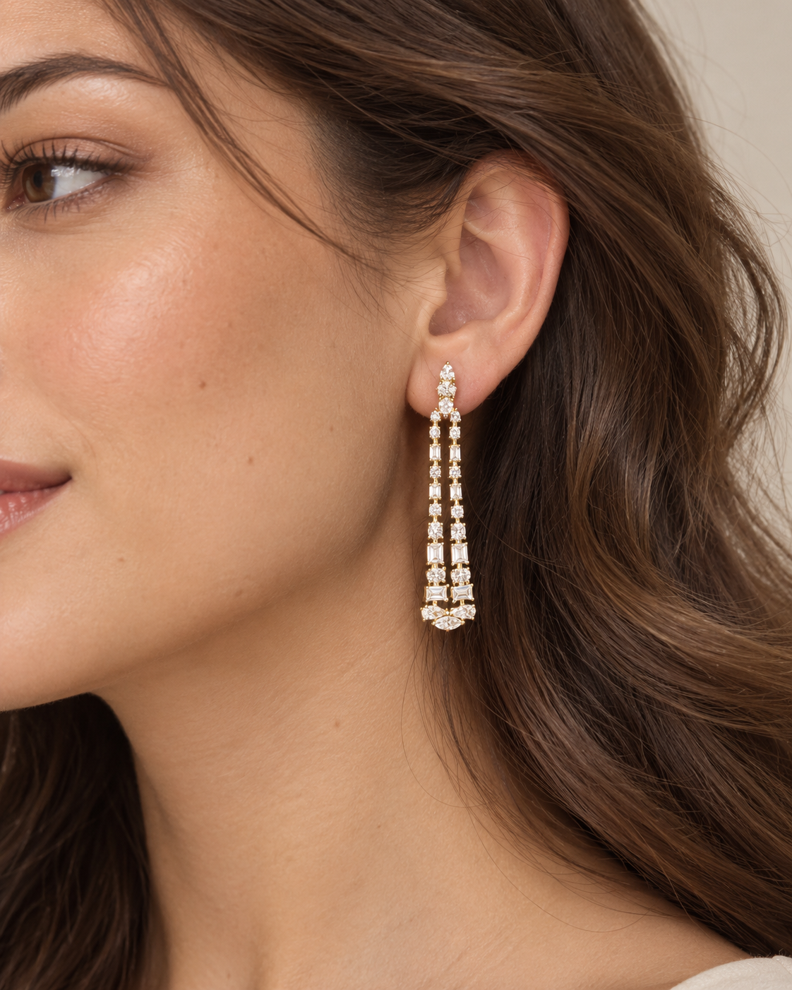 Silma Linear Baguette Earrings
