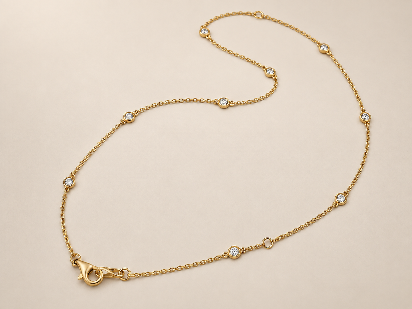 Gold Lab-Grown Diamond By The Yard Necklace
