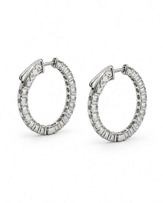 Gold Lab-Grown Riviera Diamond Hoop Earrings