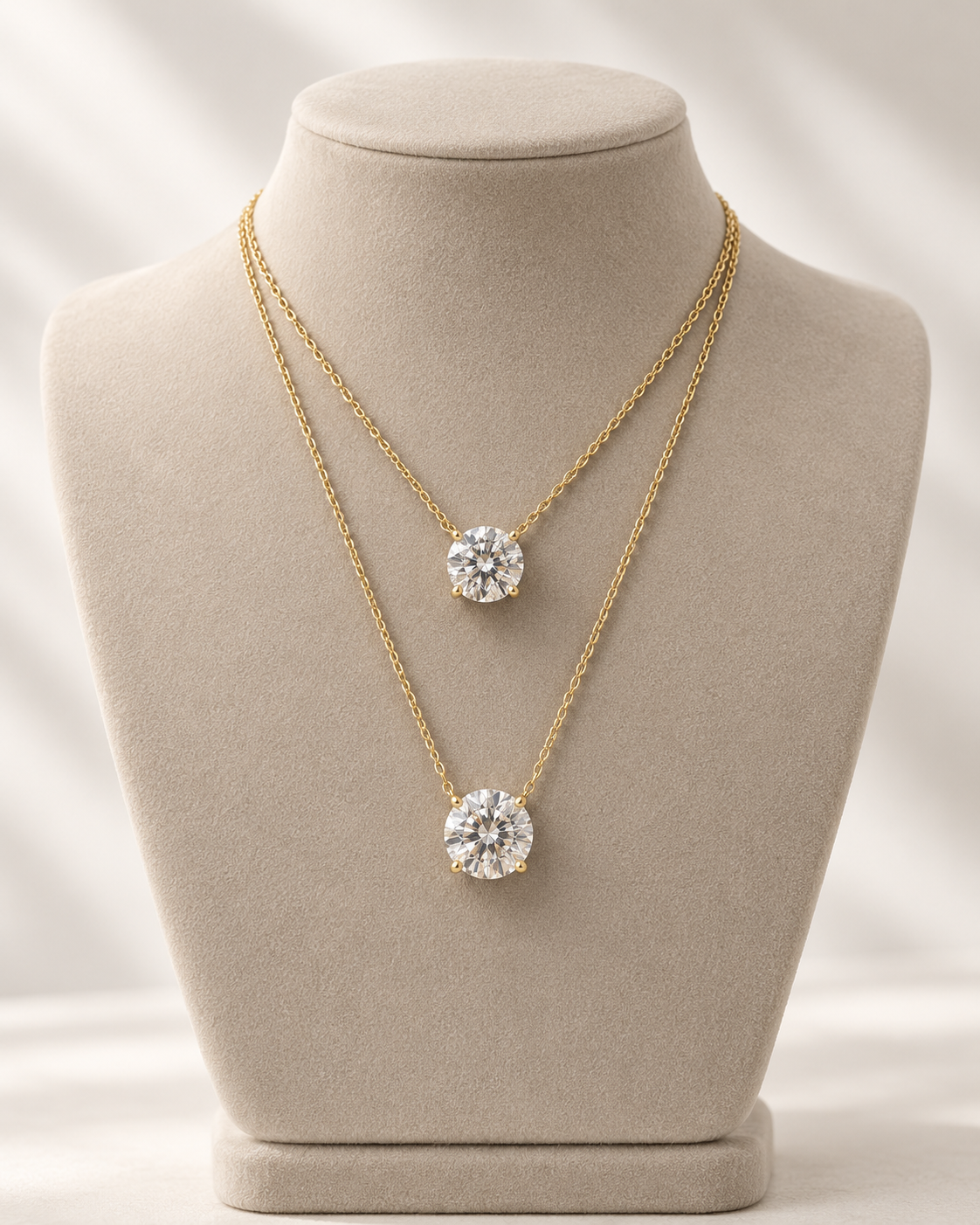 Gold Lab-Grown 2.03cts Solitaire Basket Diamond Necklace