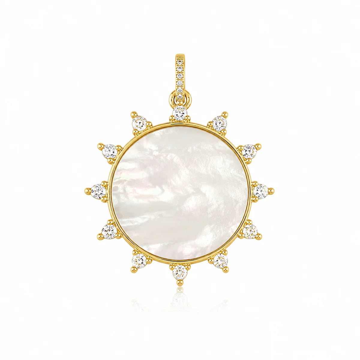 Sahira Pave Mother of Pearl Sun Charm
