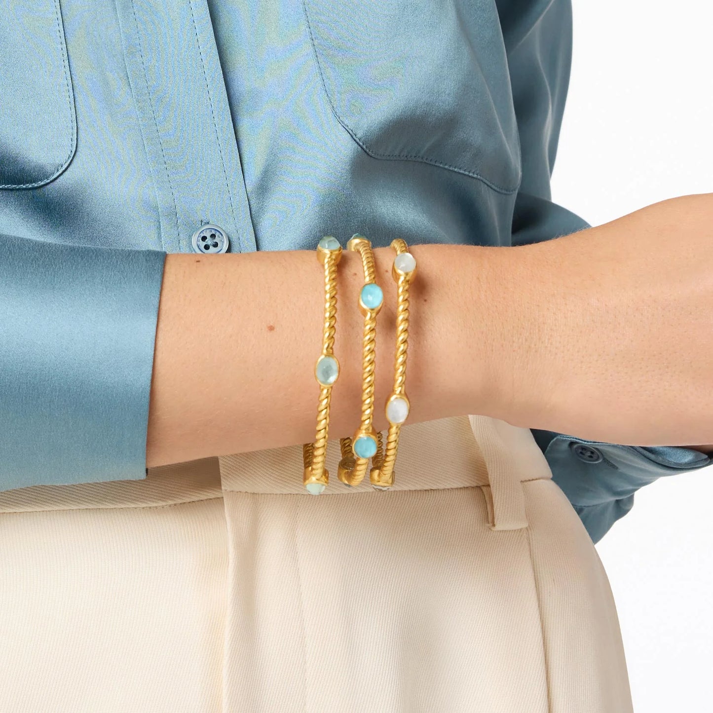 Julie Vos Nassau Stone Bangle Bracelet