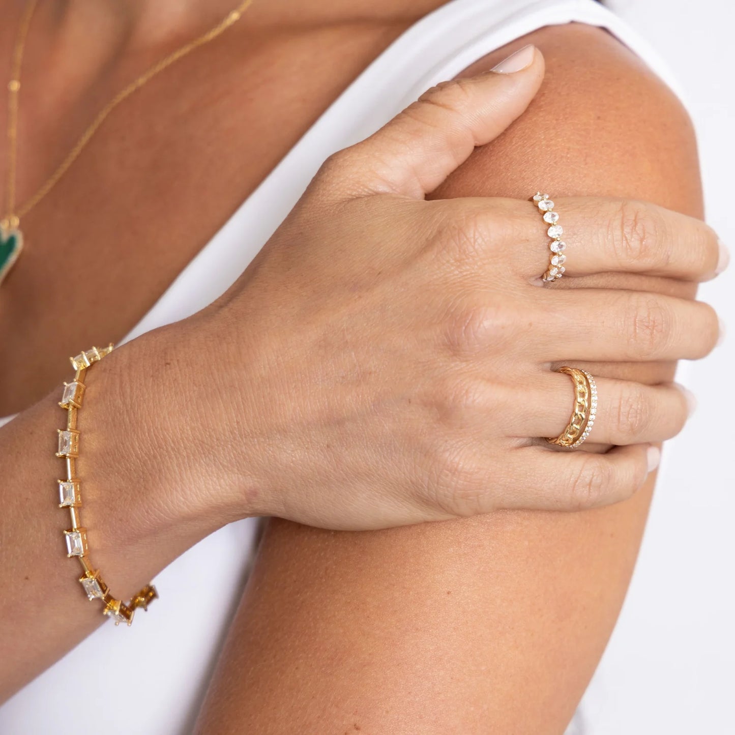 Sahira Jolene Cz Chain Ring