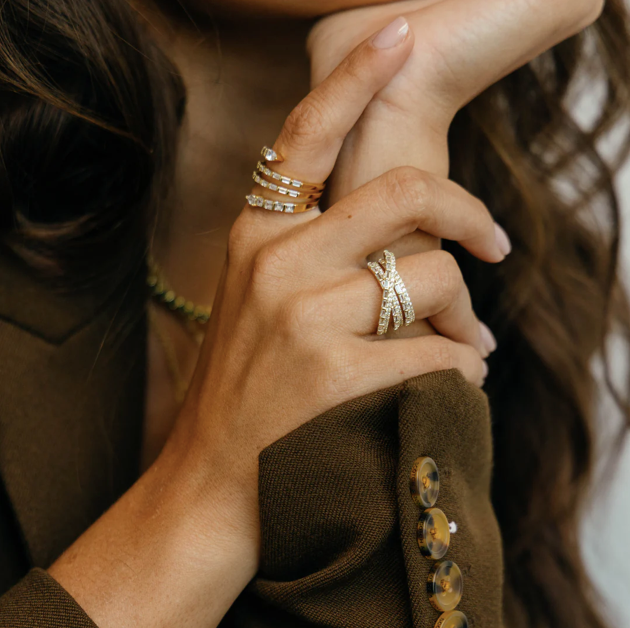 Sahira Rachel Criss-Cross Pave Ring
