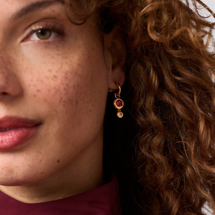 Julie Vos Rainbow Duo Hoop Charm Earrings