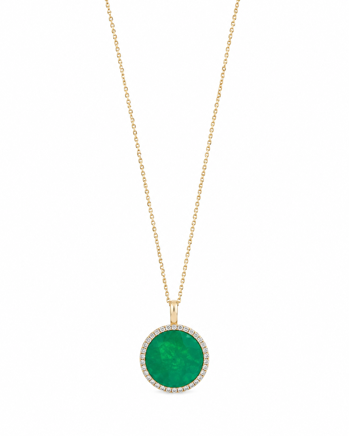Gold and Emerald Pendant Necklace