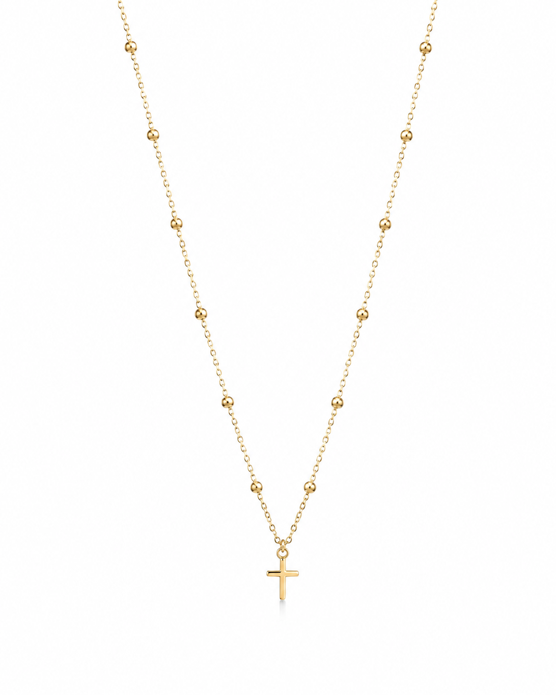 Gold Faith Station Necklace