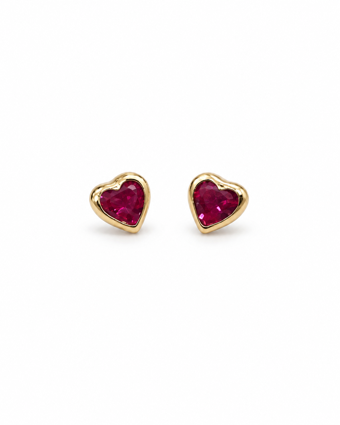 Gold Cz Heart Baby Earrings