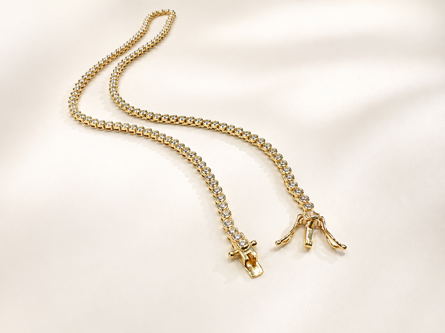 Silma Delicate Bezel Tennis Necklace