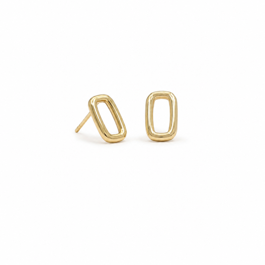 Gold Mini Paperclip Stud Earrings