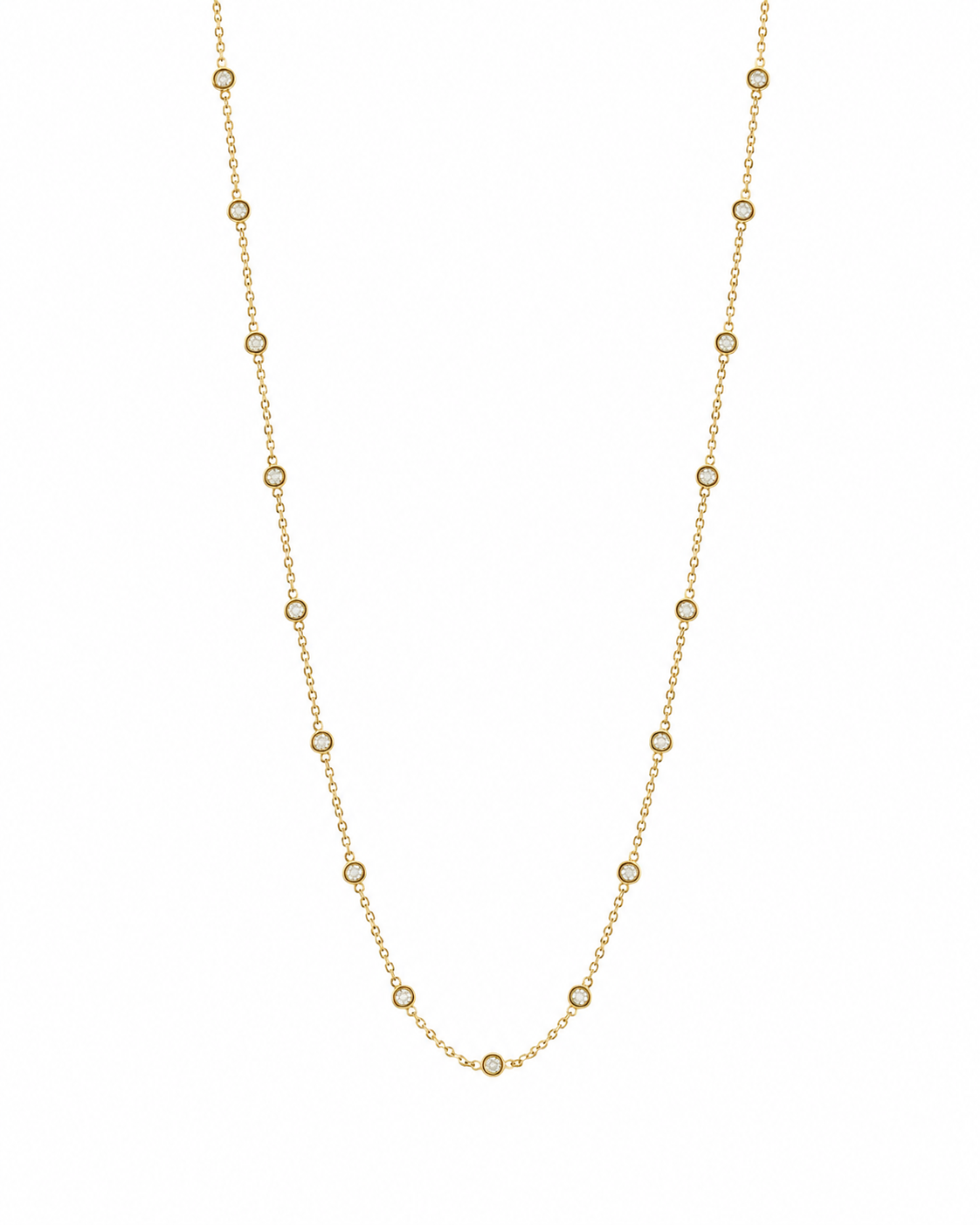 Gold 1CT Diamond By The Yard Necklace