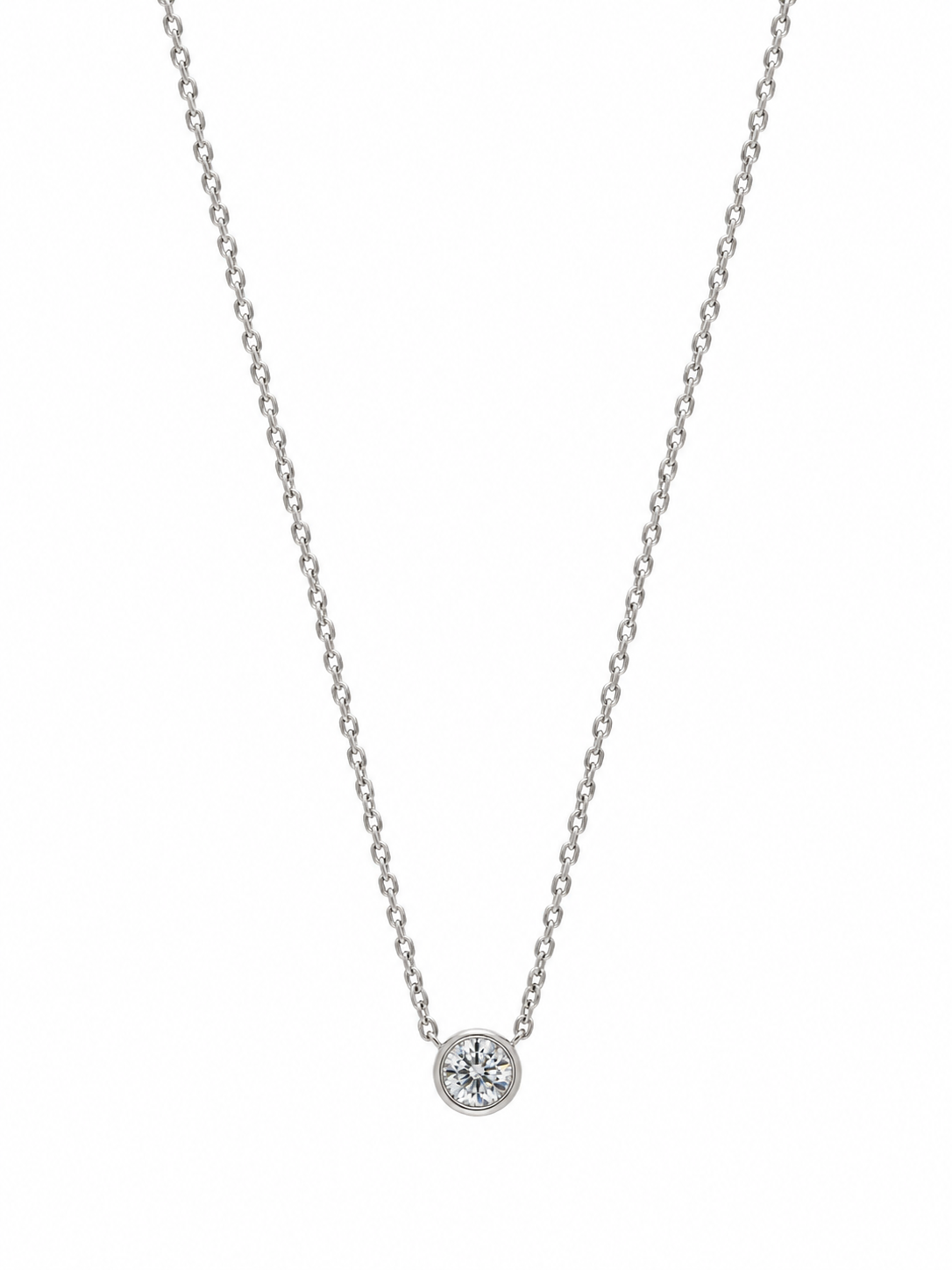 Gold .39ct Bezel Solitaire Diamond Necklace
