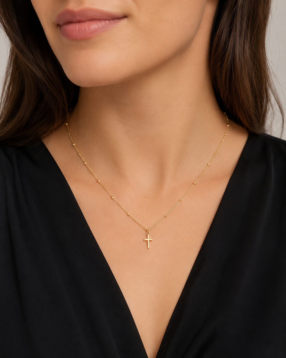 Gold Faith Station Necklace