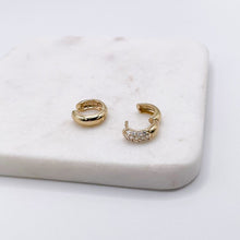 Gold Diamond Huggie Earrings