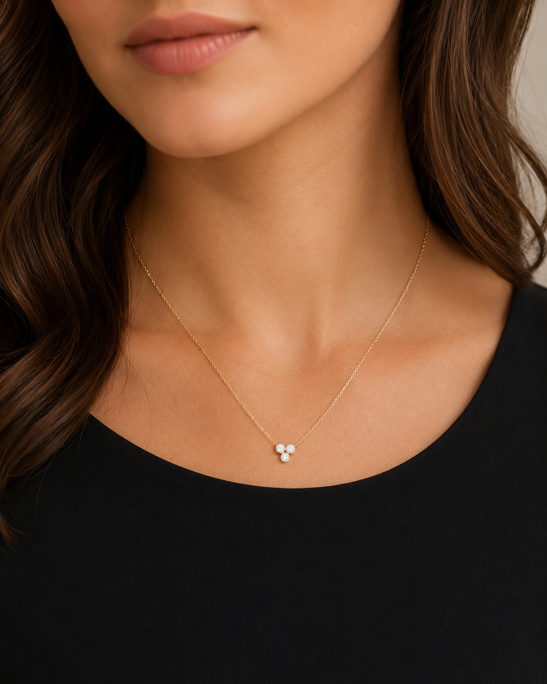 Gold Lumi Trio Necklace