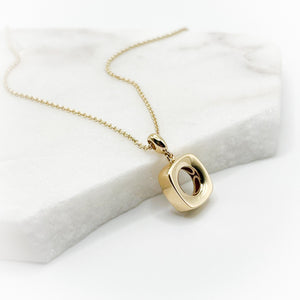 Gold Square Small Pendant Necklace