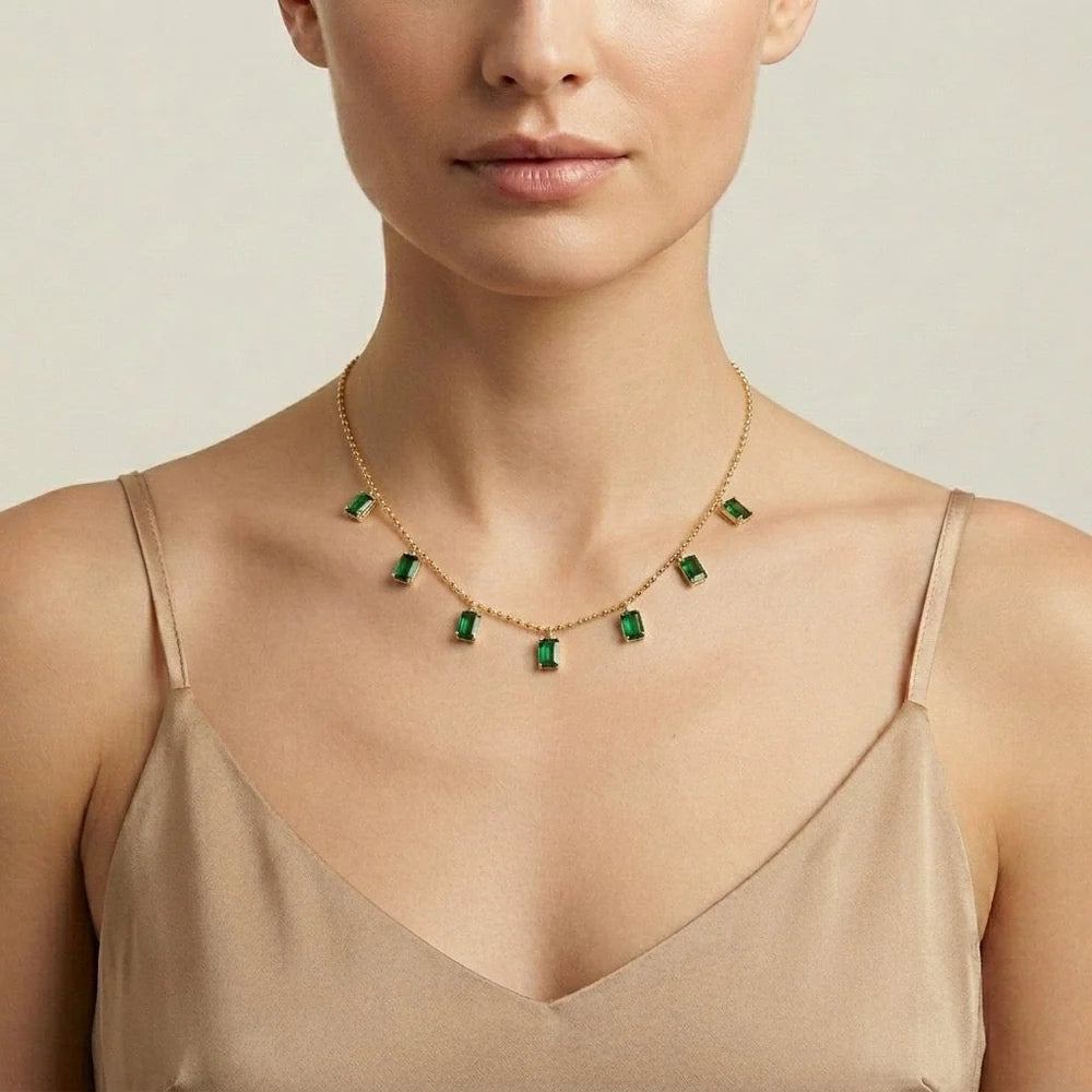 Sahira Georgian Bezel Set Necklace