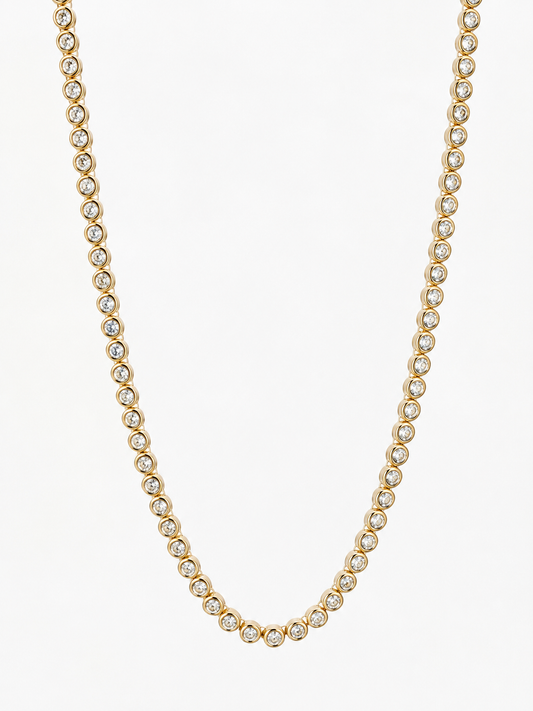 Silma Delicate Bezel Tennis Necklace