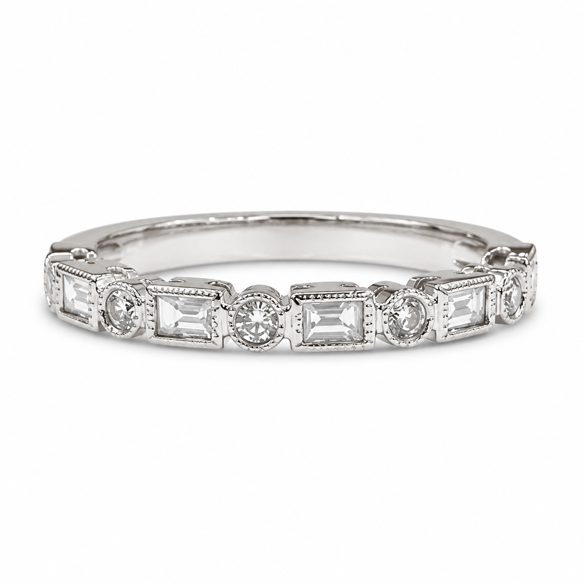 Gold Mixed Geo Diamond Stacking Ring