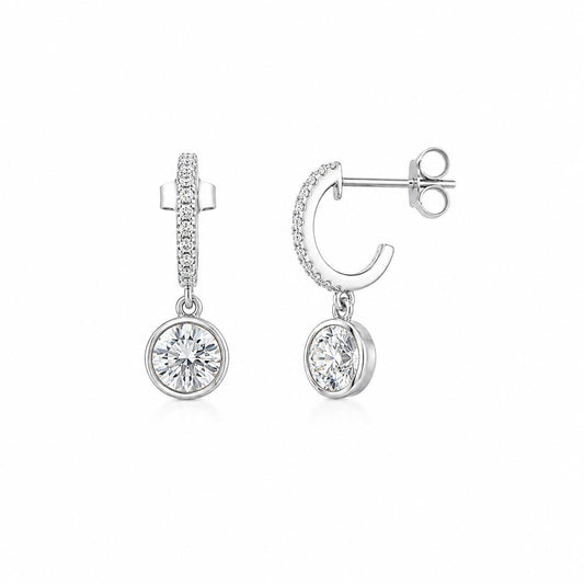 Gold Lab-Grown Hoop & Charm Earrings