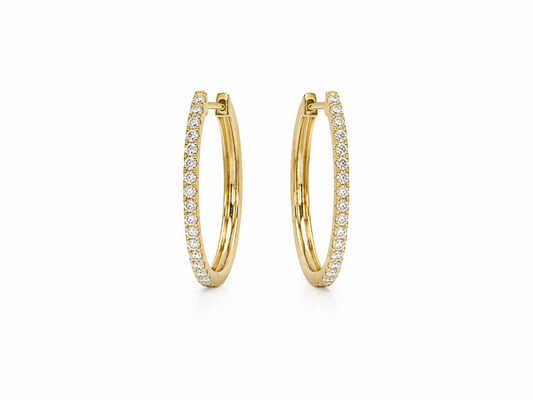 Gold Diamond Hoop Earrings