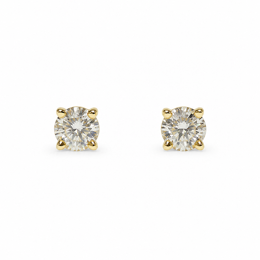 Gold CZ Baby Stud Earrings