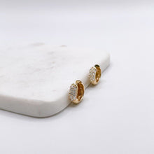 Gold Diamond Huggie Earrings