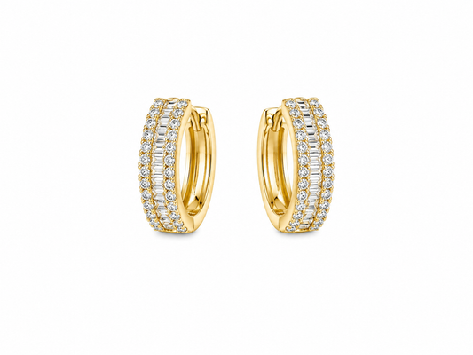 Gold Amelia Diamond Hoop Earrings