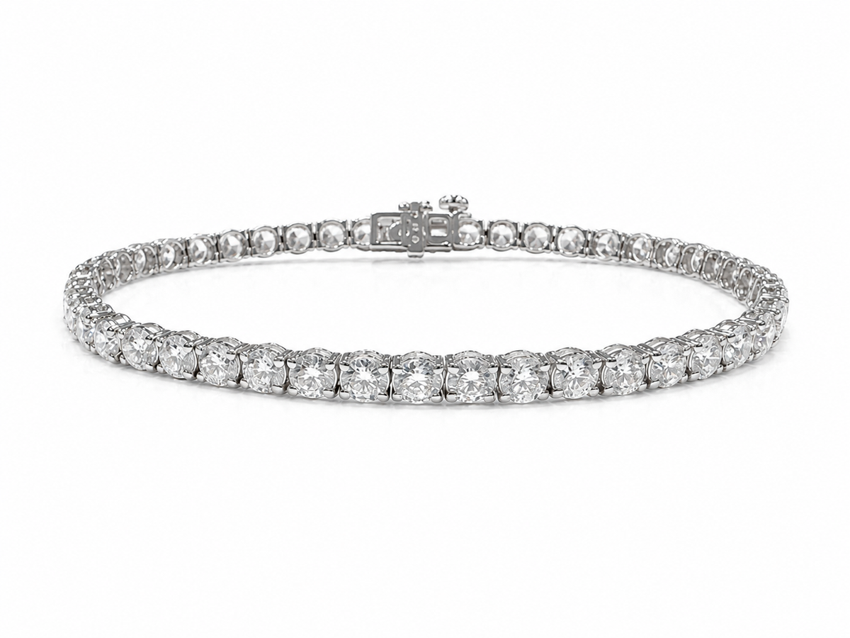 Gold Lab-Grown 7cts Diamond White Tennis Bracelet