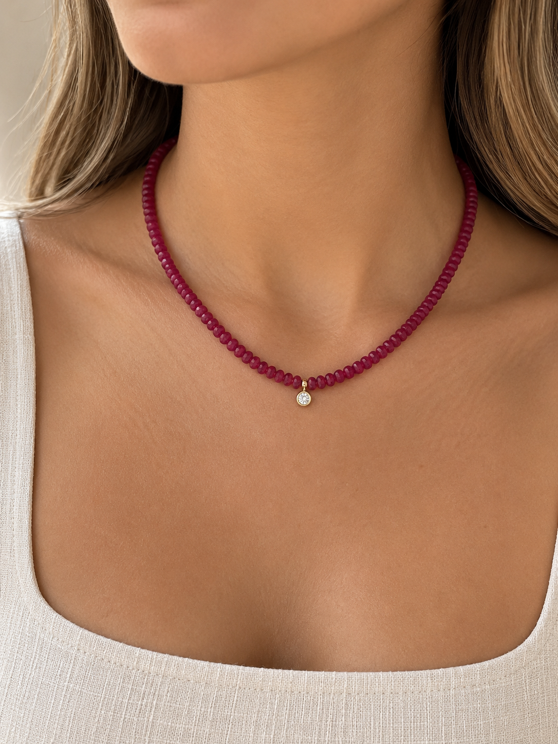 Gold Claudia Beaded Necklace