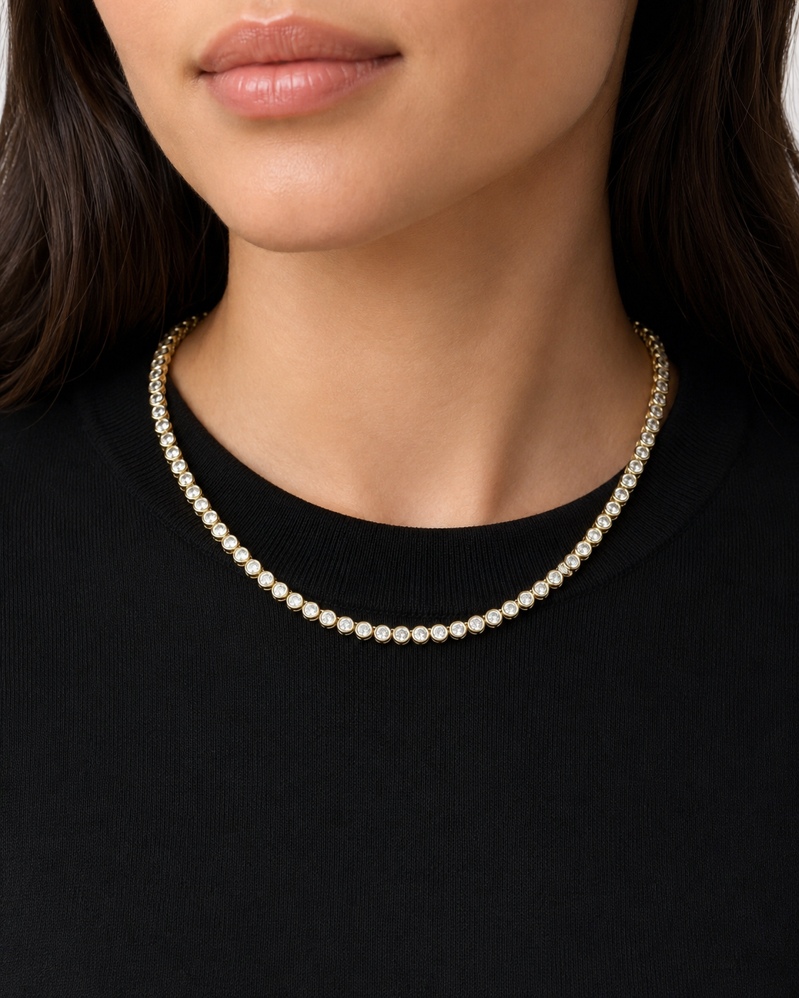 Silma Bezel Tennis Necklace