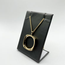 Gold Diamond Square Statement Pendant Necklace