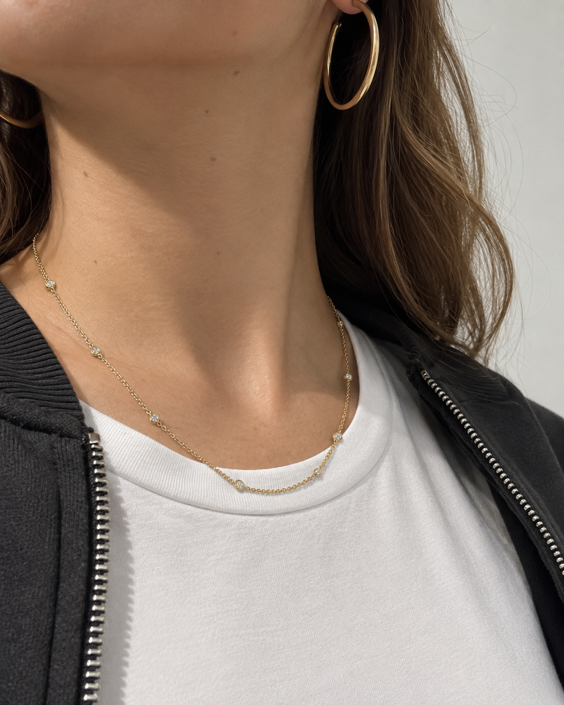 Gold Diamond By The Yard Necklace