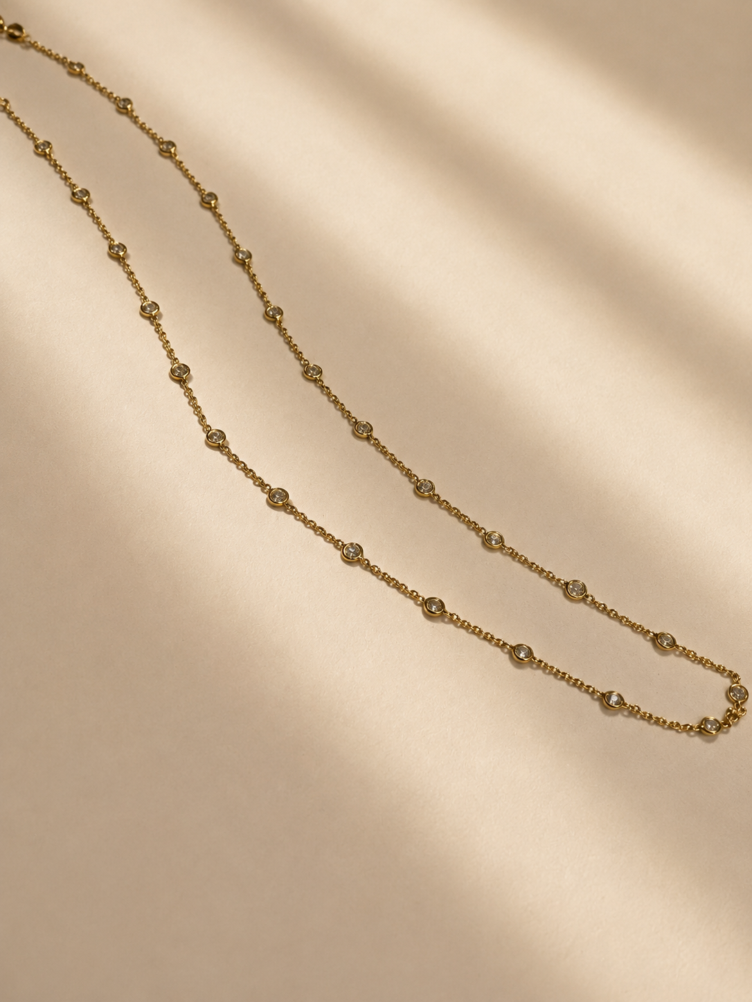 Gold 1CT Diamond By The Yard Necklace