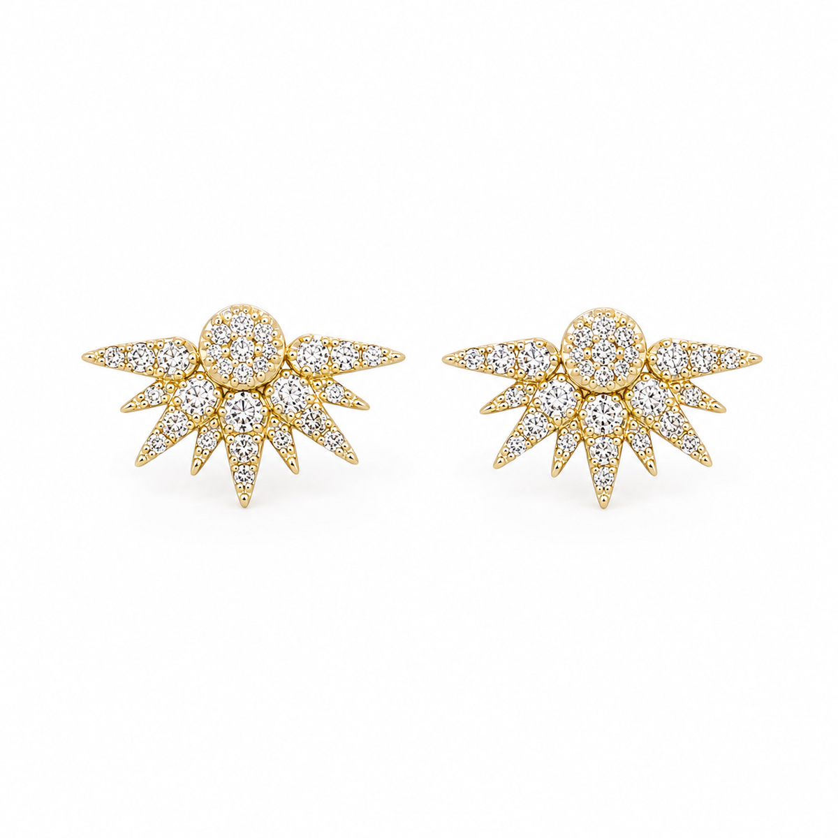 Gold Starburst Diamond Earrings