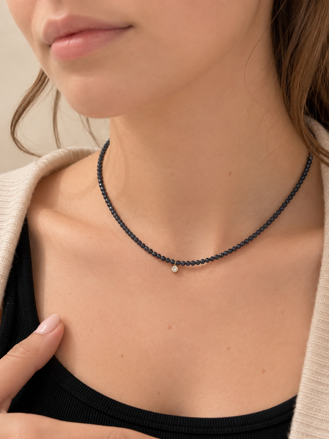 Gold Claudia Beaded Necklace