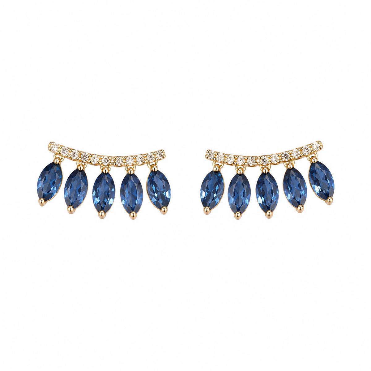 Gold Sway Gem Earrings