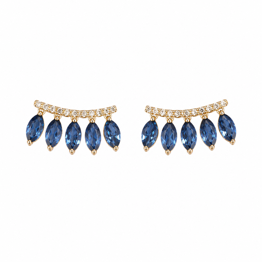 Gold Sway Gem Earrings