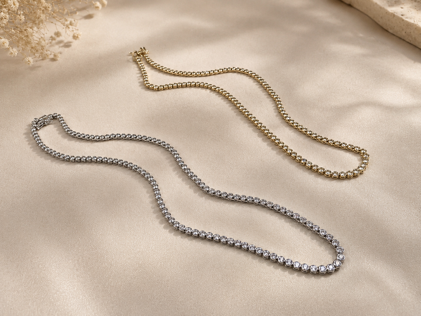 Silma Delicate Bezel Tennis Necklace