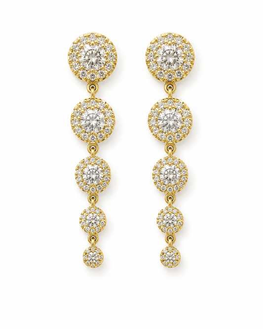 Silma Bezel Pavé Drop Earrings
