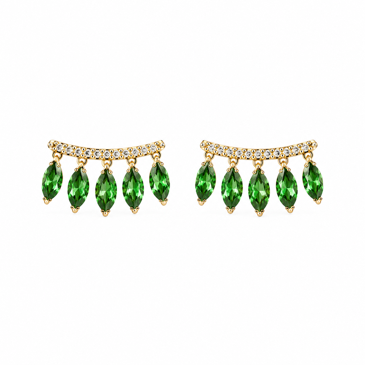 Gold Sway Gem Earrings