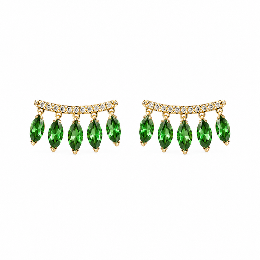 Gold Sway Gem Earrings